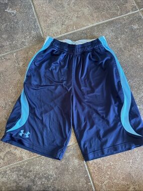 Under Armour Boy’s Navy and Light Blue Athletic Shorts